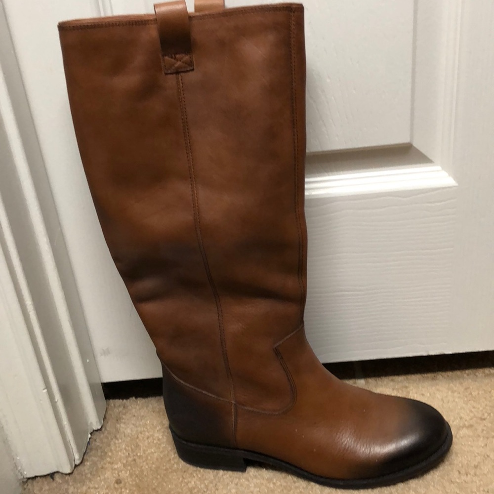 Brown riding boots